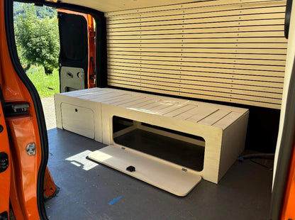 Lit Peigne Van Aménagé Modulable – Couchage Convertible VW T5 T6 T7, Mercedes Vito, Trafic, Vivaro, NV200